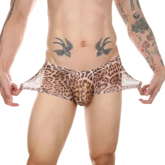 Sheer Leopard Pattern Boxer Brief